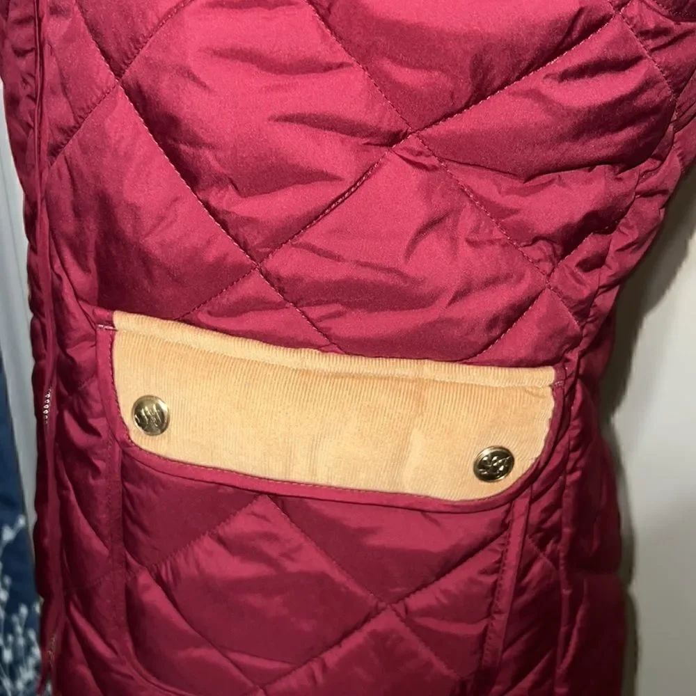 Lauren James Preptec Easton Quilted Puffer Vest Cranberry Red sz S Small - Picture 2 of 6
